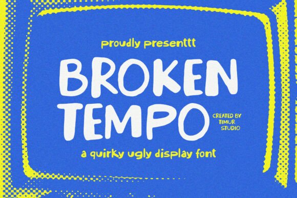 Broken Tempo: A Quirky, Ugly Display Font for Retro Designs