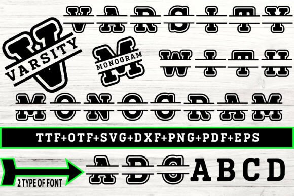 Varsity with Monogram: The Bold Collegiate Typeface
